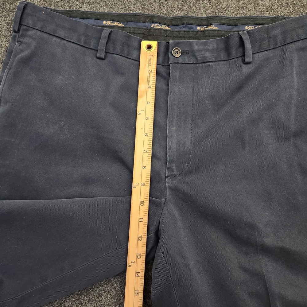 Brooks Brothers Mens 40x32 Navy Advantage Chino Clark Cotton Flat Front Pants - Picture 5 of 11